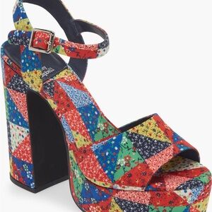 Colorful Patchwork Platform Sandals